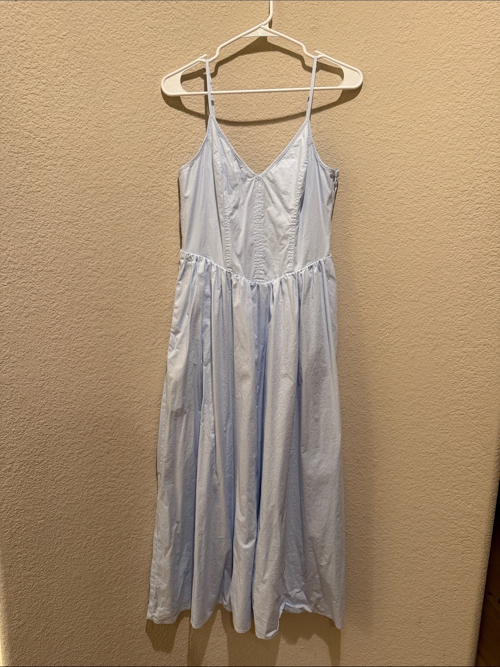 Women’s Light Blue Spaghetti-Strap Midi Dress
